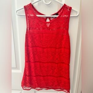 Chic by Jacob Red Lace Sleeveless Camisole